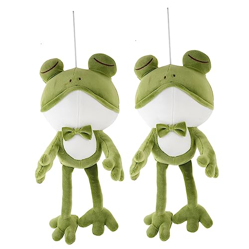 Abaodam 2 Stück Frosch Plüschtier Neuheit Frosch Puppe Sofa Puppe Dekor Lustiges Spielzeug Cartoon Frosch Schlafenszeit Dekokissen Kuscheltiere Frosch Puppe Spielzeug Frosch von Abaodam