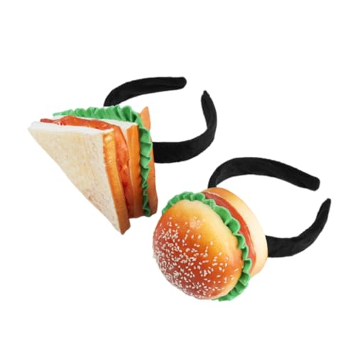 Abaodam 2 Stück Hamburger Brötchen Stirnband Stirnbänder Halloween Stirnbänder Hüte Hamburger Essen Hut Für Erwachsene Mini Lebensmittel Kopfbedeckung Neuheit Hut Stirnband von Abaodam