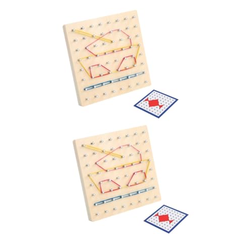 Abaodam 2 Stück Kreatives Nagelbrett Nagelplatte Stecktafel Geoboard Lernspielzeug Nagelbrett Platte Mathematik Lernwerkzeug Kinder Mathematik Lernwerkzeuge Geometrie von Abaodam