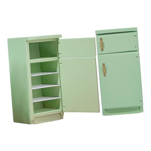 Abaodam 2 Stück Maßstab Realistisches Design Stabiles Holzmaterial Miniatur Kühlschrank für Spielhaus Dekoration Sammler Abaodam 2 Stück Maßstab Realistisches Design Stabiles Holzmaterial Miniatur Kühlschrank für Spielhaus Dekoration Sammler von Abaodam