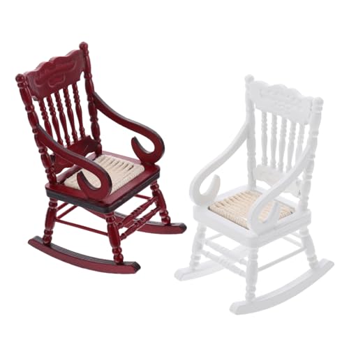 Abaodam 2 Stück Miniatur Puppenhaus Schaukelstuhl aus Holz Kleine Handgefertigte Miniaturmöbel Leicht und Stilvoll für Puppenhaus Dekoration und Miniatur Möbel Sammlungen Abaodam 2 Stück Miniatur Puppenhaus Schaukelstuhl aus Holz Kleine Handgefertigte Miniaturmöbel Leicht und Stilvoll für Puppenhaus Dekoration und Miniatur Möbel Sammlungen von Abaodam
