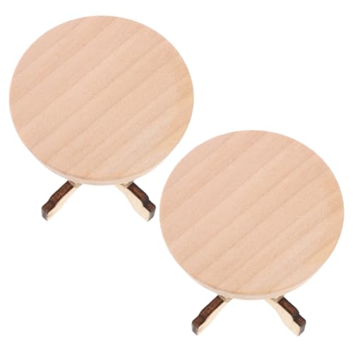 Abaodam 2 Stück Puppenhaus Rundes Teetisch Modell Handgefertigte Kleine Wohnzimmertisch Dekoration für Kreative Bastelprojekte Abaodam 2 Stück Puppenhaus Rundes Teetisch Modell Handgefertigte Kleine Wohnzimmertisch Dekoration für Kreative Bastelprojekte von Abaodam