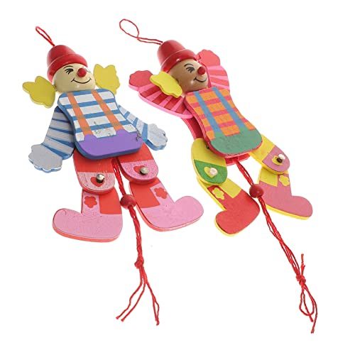 Abaodam 2 Stück Schnur Clown-Marionettenpuppen lustiges Marionettenspielzeug Handpuppe Figur interaktives Puppen Clownpuppen Clown- -Marionette lustiges Clownhandwerk von Abaodam