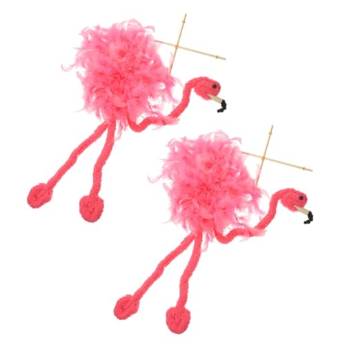 Abaodam 2 Stück Schnur Marionette Flamingo-Puppen Lustige Figur Handwerk Puppenspiel-Requisite Flamingo- Pelzige Tierpuppe Figurenhandwerk Interaktives Plüschtier Rosa Bambus von Abaodam