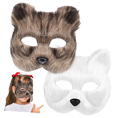 Abaodam 2 Stück Teiliges Fuchsmasken für Erwachsene Pelzige Masquerade Cosplay Masken mit Elastischem Band Komfortabel und Leicht Geeignet für Halloween Party Kostüm und Fasching Abaodam 2 Stück Teiliges Fuchsmasken für Erwachsene Pelzige Masquerade Cosplay Masken mit Elastischem Band Komfortabel und Leicht Geeignet für Halloween Party Kostüm und Fasching von Abaodam