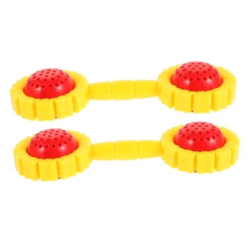 Abaodam 2 Stücke Kinder Hand Rattle Shaker Spielzeug Infant Beruhigende Hantel Mit Sonnenblumen Design Baby Hand Rattle Shaker Spielzeug Hantel Für Baby von Abaodam