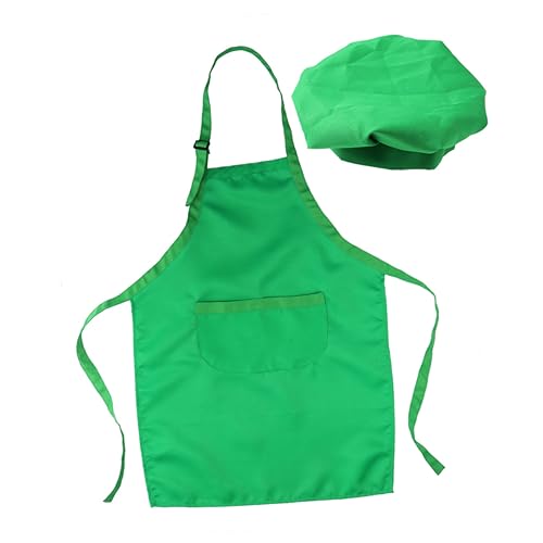 Abaodam 2-Teiliges Set Handschelle zum Kochen für Kinder kinderkochmütze kochmützen für Kinder kinderkochschürzen Kinder kochset Kinderkoch-Spielset Kinder Kochen Ärmel Kinderschürze Green von Abaodam