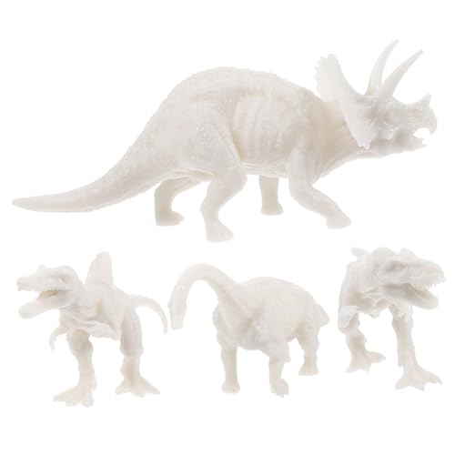 Abaodam 20 STK selbst bemalter Dinosaurier 3D-Dinosaurier-Modell Dinosaurier Lernen Dinosaurier-Dekor Dinosaurier-Gastgeschenke Dinosaurier-Malset DIY-Dinosaurier PVC Weiß von Abaodam