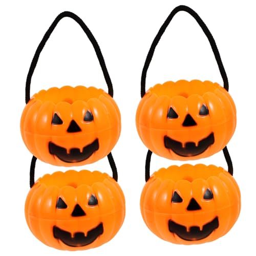 Abaodam 20 Stk Abnehmbarer Kürbiseimer Süßigkeiten Tasche Für Halloween-gefälligkeiten Halloween-kürbis-eimer Party-bonbonglas Halloween-zubehör Mini-laternen Favorisieren Orange Plastik von Abaodam