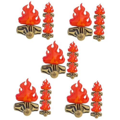 Abaodam 20 Stk Aufblasbare Flamme Fake-feuer-dekor Aufblasbares Lagerfeuermodell Tragbares Aufblasbares Lagerfeuer Aufblasbares Gefälschtes Lagerfeuer Gartendekorations-requisiten Pvc von Abaodam