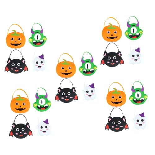 Abaodam 20 Stk Süßigkeitentasche Halloween-süßigkeitstüte Eimer Mit Halloween-süßigkeiten Halloween-goodie-bags Halloween-partygeschenke Taschen Zum Verpacken Von Geschenken Vlies von Abaodam