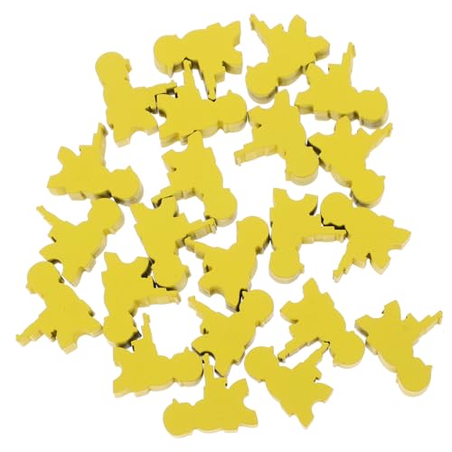 Abaodam 20 Stück Brettspiel-Schachfiguren Magnetschach Stapelspiel Zubehör für Brettspiele Schachbrett Schachfiguren-Set Brettspiel Zubehör Schach Ersatz Spielzubehör Holz Yellow von Abaodam