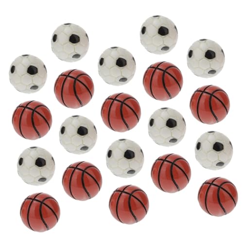 Abaodam 20 Stück Fußball Basketball Modell Puppenminiaturen Mini Sportbälle Mikro Landschaftsbälle Kleine Bälle Miniatur Fußbälle Mini Fußbälle Sportbälle Aus Kunstharz von Abaodam