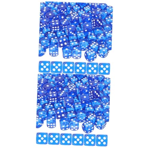 Abaodam 200 STK Mehrseitige Würfel Spielwürfel Mit Quadratischen Ecken Farbige Würfel Spielwürfel Requisiten Würfel Für Spiel Brettspielwürfel Lustiges Spiel Zahlenwürfel Blue Acryl von Abaodam