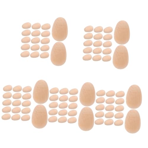 Abaodam 200 STK Simulierte Eier Aus Holz Für Kinder Mini-dekor Bemalen Sie Ihre Eigenen Eier Unfertiges Osterei Aus Holz Dekoratives Ei Aus Holz Kunsthandwerk Leer Hölzern von Abaodam