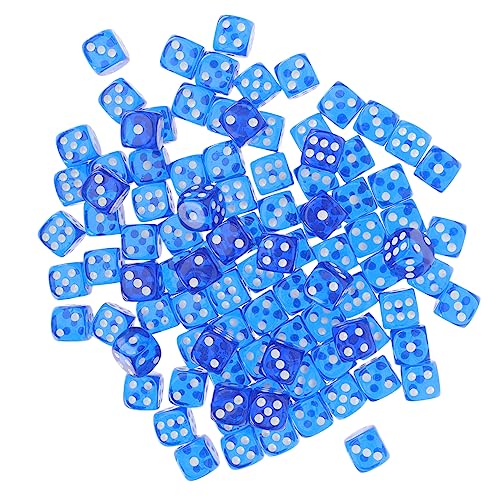 Abaodam 200 STK Sinnesbehälter für Kinder 5-7 durchscheinende Farben Würfel lustiges Spiel Zahlenwürfel Spiel Würfel farbwürfel Colour Cube farbige Würfel Spiel Requisiten Acryl Blue von Abaodam