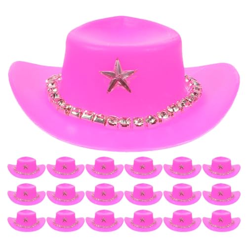 Abaodam 20St Mini-Cowboyhut Puppenwagen Neonhut Trucker-Hut Geburtstagshut Puppenkleidung doll Accessories zarte Hüte Minihüte für Partys Miniaturhüte basteln Mall-Hut Plastik von Abaodam