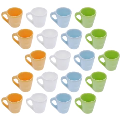 Abaodam 20St Mini-Tasse Miniaturen Mini-Becher Kleiner Becher Mini-Zubehör Puppenbecher Cute Mugs Tiny Cup puppenhauszubehör Küchenbechermodell Mini-Wasserbecher Rollenspielmodell Harz von Abaodam