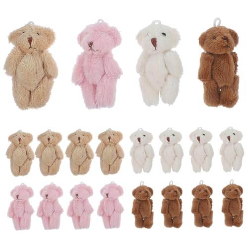 Abaodam 20st Ausgestopfte Bärenpuppe Kleine Kuscheltiere Masse Mini-kuscheltiere Masse Schlüsselanhänger Mit Abschlusstieren Stofftier Nähen Minihase Minibären Masse Mini-Sachen Plüsch von Abaodam