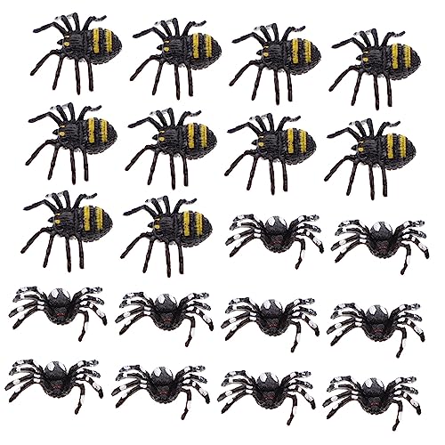 Abaodam 20st Die Spinne Erschrecken Knifflige Spinnenspielzeuge Halloween-Spielzeug Halloween-Dekorationen Mini-Spielzeug Spukhausdekorationen Tierisches Spielzeug Mini-dekor Black Plastik von Abaodam