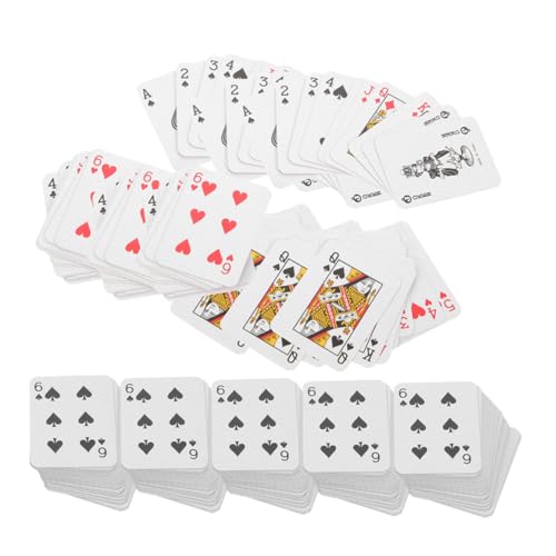 Abaodam 24 Sätze Mini-Spielkarten Miniatur-Pokerkarten kleine Karten Mini-Kartenspiel Reise Spielkarten Taschenformat Spielkarten Partyartikel für Erwachsene Partei bevorzugt Erwachsene von Abaodam