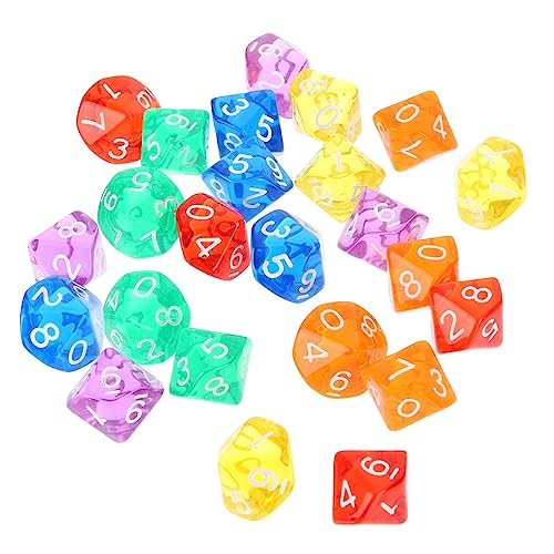 Abaodam 24-Teiliges Set Würfel Mathe настольные игры Ludo brettspiel Trennwände für Schallplatten intelligente Spiele Tischspiele für Mathe-Spiele Acryl von Abaodam