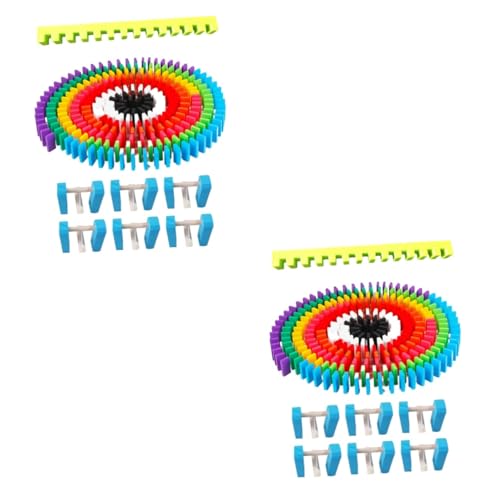 Abaodam 240 STK Domino-bausteine Domino-Auto-Spielzeug Dominospiel Für Kinder Dominosteine ​​und Zug Kind Bausteine BAU- Und Stapelspielzeug Spielsteine ​​stapeln Lernspielzeug Bambus von Abaodam