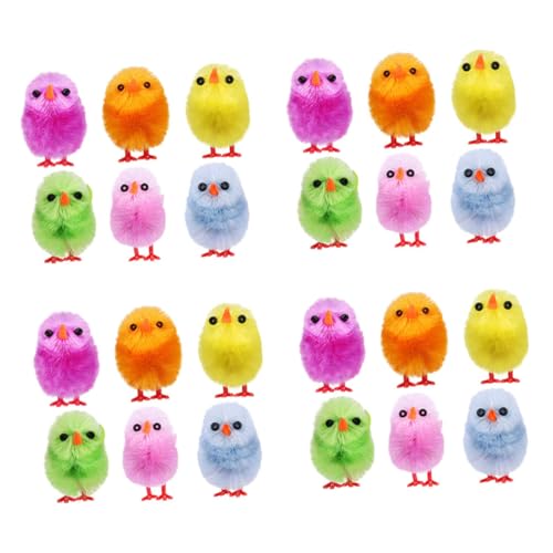 Abaodam 24St Deko- für Küken easter chicks osterbastelei Garten Dekoration Huhn Hähnchen Stofftier Miniaturhühner spielzeuge Osterküken mini gefälschte Osterhühner Samt von Abaodam