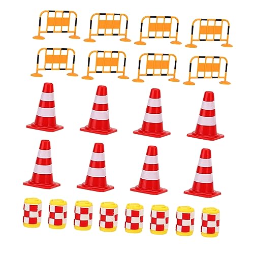 Abaodam 24St Verkehr Straßenschild Barrikade Spielzeugkegel für Kinder Zapfen verkehrserziehung verkehrsschilder Simulation Verkehrszeichen Spielzeug Mini Road Cone Spielzeug Abs von Abaodam