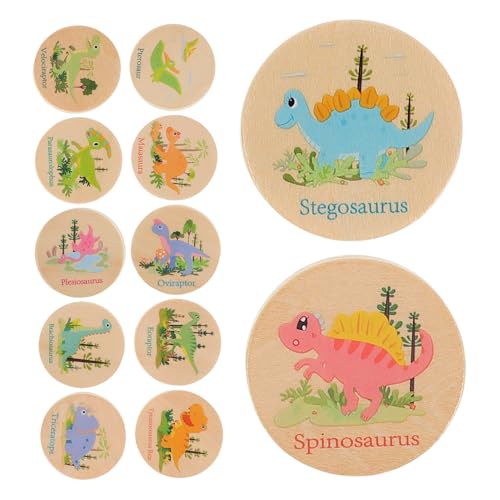 Abaodam 24st Dinosaurier-gedächtnisschach Kindergarten Lernspiele Kleinkind-Matching-Spiel Uzzle-Spiel Memory-Spiel Dinosaurier Dinosaurier-Spielzeug Dinosaurier-Eier Für Kinder Holz von Abaodam