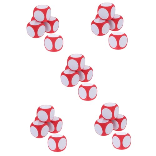 Abaodam 25 STK Lehrmittel Für Würfel Abgerundete Schaumstoffwürfel Schaumstoff-spielstütze Beschreibbare Spielwürfel Brettspiele Würfel Riesige Würfel Brettspielwürfel Tischspielwürfel Rot von Abaodam