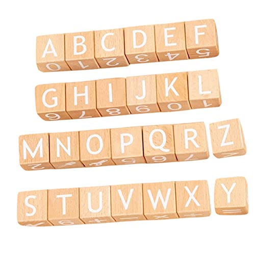 Abaodam 26 Stück Alphabet Blöcke Kinderbausteine Haushaltsspielzeug Große Bausteine Kinderspielzeug Große Bausteine Holzbuchstaben Lernblock Holzalphabet Holz Khaki von Abaodam