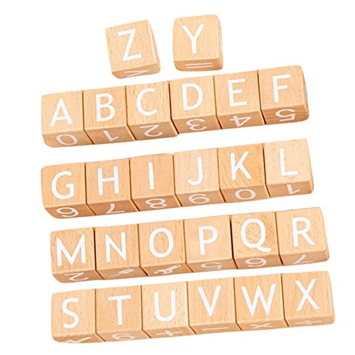 Abaodam 26st Alphabetblöcke Kinder Alphabet-Spielzeug Holziges Spielzeug Lernspielzeug Zahlenspielzeug Lernblock Aus Holz Große Bausteine Buchstaben Spielzeug Holz-Alphabet Khaki Hölzern von Abaodam