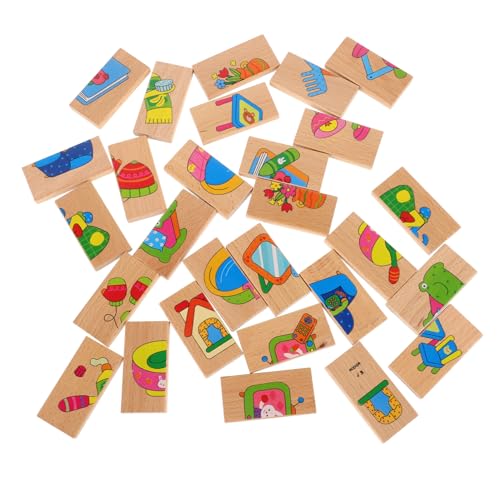 Abaodam 28 Teiliges Set Domino Puzzles Kinderspielzeug Bausteine Für Babys B Kleinkind Puzzle Für Kleinkinder Haushalts Domino Block Vorschul Lernaktivitäten Brettspiele Holz von Abaodam