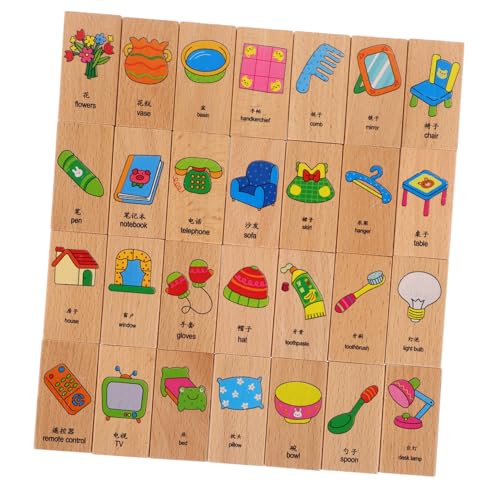 Abaodam 28-teiliges Set Domino Lernaktivitäten Im Vorschulalter Kinderaccessoire Klassische Brettspiele Für Kinderversorgung Lernspielzeug Für Kleinkinder Holz von Abaodam