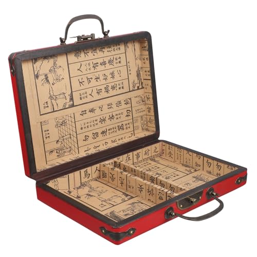 Abaodam 2Er-Box Mahjong- majiang Mahjong-Organizer für den Haushalt Mahjong Handheld-Mahjong-Box exquisiter Mahjong-Container Retro-Mahjong-Fall Holz von Abaodam