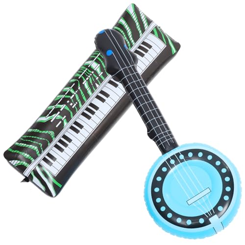 Abaodam 2St Aufblasbare Banjo-Versorgung Spiel aufblasbare Krone Partyrock Haken Musical aufblasbare musikinstrumente aufblasbares keyboard Partyzubehör tragbares Inflationsinstrument PVC von Abaodam