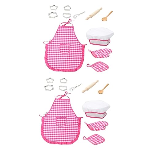 Abaodam 2St Backsets für Kinderrollenspiele aufbwahrungs-Box aufbewahrungskorb schürze Kitchen for Kinder küChe schürtze Geburtstagsgeschenk kinderküchen Geschirr Kostüm Bambus Rosy von Abaodam