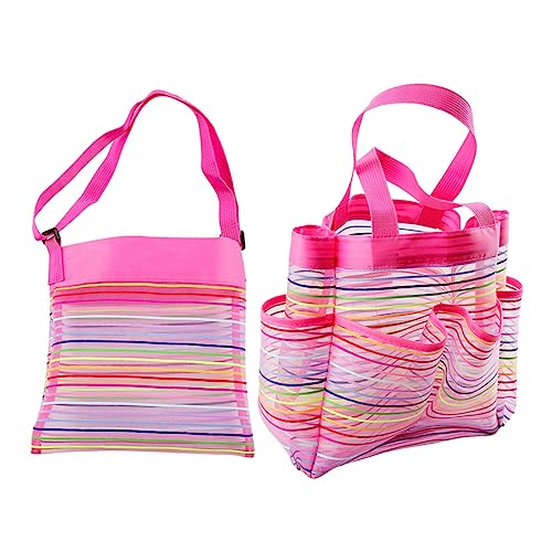 Abaodam 2St Badezimmer-Aufbewahrung Tasche Muscheltaschen für Picknicktasche aus Mesh kiddibuzz hürden Toy kindes Aufbewahrungsbeutel für Muscheln Reisespielzeugtasche Rosy von Abaodam