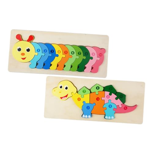 Abaodam 2St Dreidimensionales Puzzle Puzzle rätselbuch Cartoon-Puzzle im Freien Tierpuzzle für Kleinkinder Tierrätsel für Kleinkinder hölzern Colorful von Abaodam