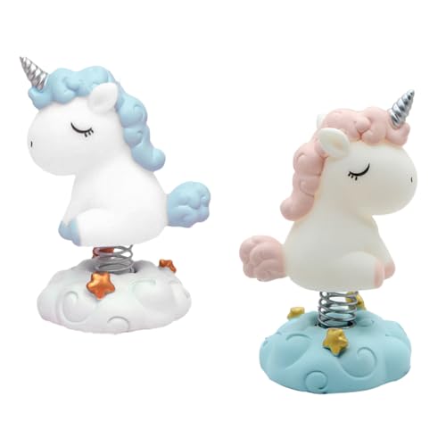 Abaodam 2St Einhorn-Ornamente Einhorn-Schmuck Autozubehör Auto- Party-Cupcake Auto-Dashboard Kuchen-Einhorn- Einhorn-Desktop-Dekoration Fahrzeuginnenraum mit Einhorndekor Harz von Abaodam