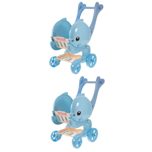 Abaodam 2St Einkaufswagen Spielzeug Babyspielzeug für Jungen Mini-Supermarktwagen Spielzeug Einkaufswagen für Kinder Einkaufswagen Spielen Kinder-Einkaufswagen Kinderwagen Plastik Sky-Blue von Abaodam