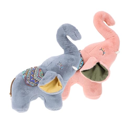 Abaodam 2St Elefant Puppe Stofftier Elefant Plüschelefant Plüschtierkissen Kinder Kuscheltier Spielzeug für Kinder Geburtstagsgeschenk für Mädchen Plüschpuppen-Spielzeug PP Baumwolle von Abaodam