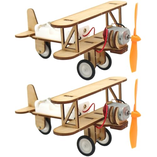 Abaodam 2St Engineering-Montageprojekt bastel Set für wheinatsgeschenke kindergeburtstags mitgebsel Kinderzimmer Dekoration Modellflugzeug Bauwissenschaftliches Gebäude Holz von Abaodam