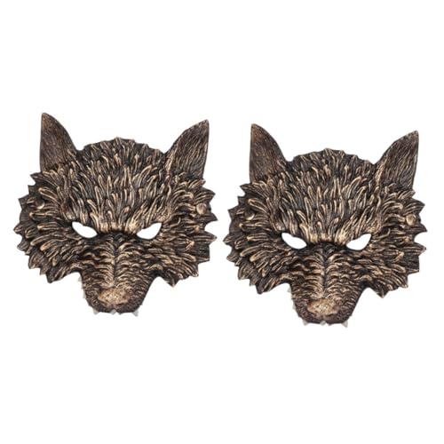 Abaodam 2St Halloween Wolf Maske Maskerade-Party-Masken Monstermaske Maskerade Masken halloween costume halloween kostüme Gesichtsmaske Fuchskostüm Halloween-Masken Cosplay-Party-Maske Pu von Abaodam