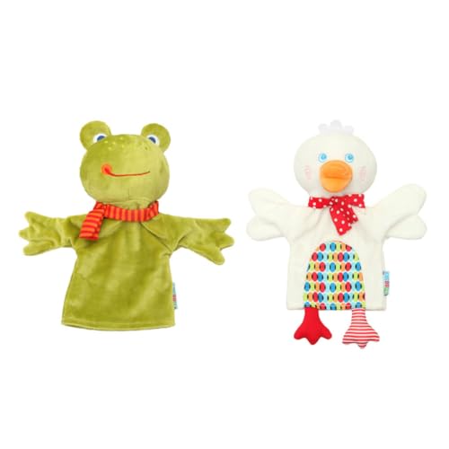 Abaodam 2St Handpuppe interaktive Puppen pucktuch Soft Toy Tierische Fingerpuppen Lernspielzeug für Kleinkinder Kinderhandspielzeug Kind Bevorzugungspuppen Baumwolle Green von Abaodam