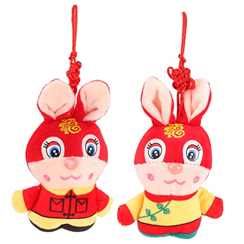 Abaodam 2St Hasenpuppe Mini-Hasen Tier Stofftier Minihase Hasenfigur Spielzeug Minipuppe Hasen plüschtier Hasen Spielzeug plüschhasen Plüsch-Kaninchen-Puppe Kaninchen-Maskottchen-Spielzeug von Abaodam