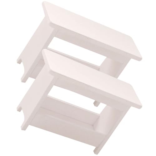 Abaodam 2St Hocker Miniatur für kinderspielzeug Kindergeburtstagsgeschenk игрушки для девочек Miniatur-Schreibtisch zum Basteln Miniaturmöbel und Accessoires Holz Weiß von Abaodam