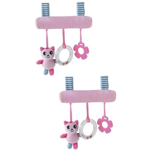 Abaodam 2St Kinderwagenspielzeug zum Aufhängen pluscheltier babybett Spielzeug Toys Kleinkind babytragetuch säugling Spielzeug Krippenspielzeug Rosa von Abaodam