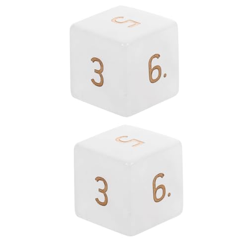 Abaodam 2St Kristallwürfel ausstecher rund Corner Rounder brettspiel Rolling dice Mathematikspielwürfel Würfelspielspielzeug Würfel für Spiel tragbare Würfel Zahlenwürfel Weißer Kristall von Abaodam